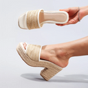 Arlo Woven Raffia Heels Lightweight 3