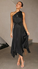 Ayla Lightweight One Shoulder Midi Dress 0