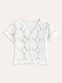 Celia Floral Crochet Cotton Cardigan Women’s 0
