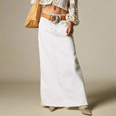 Fiona Cotton Blend Maxi Skirt A-Line 2
