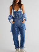 Juno Relaxed Denim Dungarees for Women Everyday 0