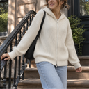Milea Knit Hoodie | Unisex Ribbed Full-Zip Hooded Cardigan