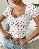 Mira Floral Puff Sleeve T-Shirt 6