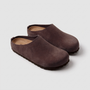 Aline | Suede Leather Mules, Slip-On Clogs with Cork Footbed