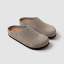 Aline | Suede Leather Mules, Slip-On Clogs with Cork Footbed
