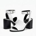 Siena Block Heel Sandals with Wide Ankle Strap and Adjustable Metal Buckle