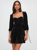 Sophie | Elegant Velvet Mini Dress With Blouson Sleeves 4