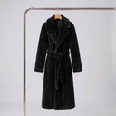 Thera Faux Fur Coat | Long Belted Plush Winter Coat