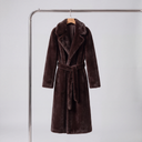 Thera Faux Fur Coat | Long Belted Plush Winter Coat