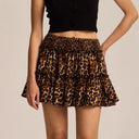 Vera Leopard Ruffle Skirt Lightweight 0