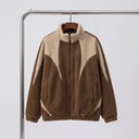 Color-Block Sherpa Jacket | Retro Full-Zip Fleece Jacket