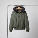Hunter Fleece-Lined Hooded Cargo Jacket with Faux-Fur Trim and Ribbed Cuffs
