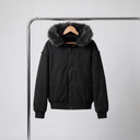 Hunter Fleece-Lined Hooded Cargo Jacket with Faux-Fur Trim and Ribbed Cuffs