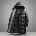 Ravello Insulated Parka, Hooded Longline Puffer Coat with Glossy Quilted Exterior