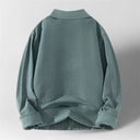 Serrano Oversized Quarter Zip Polo, Wave Knit Texture With Ribbed Cuffs