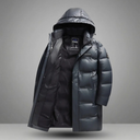 Ravello Insulated Parka, Hooded Longline Puffer Coat with Glossy Quilted Exterior