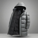 Ravello Insulated Parka, Hooded Longline Puffer Coat with Glossy Quilted Exterior