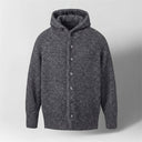 Rovigne Bouclé Knit Oversized Hooded Cardigan, Relaxed Fit and Ribbed Cuffs