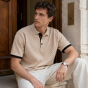Aiden Polo Shirt | Diamond Jacquard Contrast-Collar Knit Polo