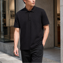 Aiden Polo Shirt | Diamond Jacquard Contrast-Collar Knit Polo