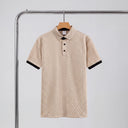 Aiden Polo Shirt | Diamond Jacquard Contrast-Collar Knit Polo