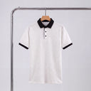 Aiden Polo Shirt | Diamond Jacquard Contrast-Collar Knit Polo