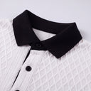 Aiden Polo Shirt | Diamond Jacquard Contrast-Collar Knit Polo