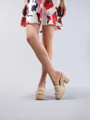 Arlo Woven Raffia Heels Lightweight 8