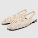 Avela Slingback Flats | Open-Knit Mesh Square-Toe Flat Sandals