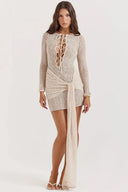 Aveline Crochet Knit Dress Cotton Blend Summer 0