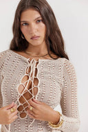 Aveline Crochet Knit Dress Cotton Blend Summer 3