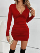 Aveline Wrinkled PU Mini Dress Black 1