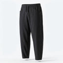 Kairo Cropped Tapered Cotton Linen Pants, Elasticated Waist and Zip Pocket