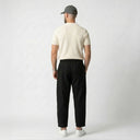 Kairo Cropped Tapered Cotton Linen Pants, Elasticated Waist and Zip Pocket