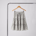 Brisa Floral Skirt | Tiered Ruffle Drawstring A-Line Skirt