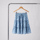 Brisa Floral Skirt | Tiered Ruffle Drawstring A-Line Skirt