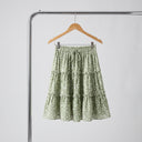 Brisa Floral Skirt | Tiered Ruffle Drawstring A-Line Skirt