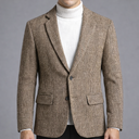 Calder Plaid Sports Coat in Glen Check with Notch Lapel and Flap Pockets