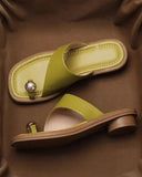 Carter Sculpted Leather Slides Summer 6
