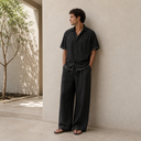 Orven Matching Set | Loose Short Sleeve Shirt and Wide-Leg Pan