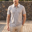 Davin Polo Shirt | Tonal Jacquard Pattern Short Sleeve Polo