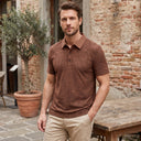 Davin Polo Shirt | Tonal Jacquard Pattern Short Sleeve Polo
