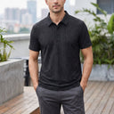 Davin Polo Shirt | Tonal Jacquard Pattern Short Sleeve Polo