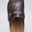 Paisley Embossed Clogs | Vintage Buckle Mules, Unisex Slip-On