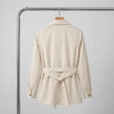 Edrin Striped Over Shirt | Belted Four-Pocket Safari Shirt Jacket