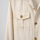 Edrin Striped Over Shirt | Belted Four-Pocket Safari Shirt Jacket