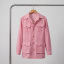 Edrin Striped Over Shirt | Belted Four-Pocket Safari Shirt Jacket