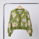 Elara Cardigan | Evil Eye Retro V-Neck Knit