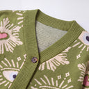 Elara Cardigan | Evil Eye Retro V-Neck Knit