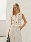 Elara Jacquard Cotton Tank Top Summer 0